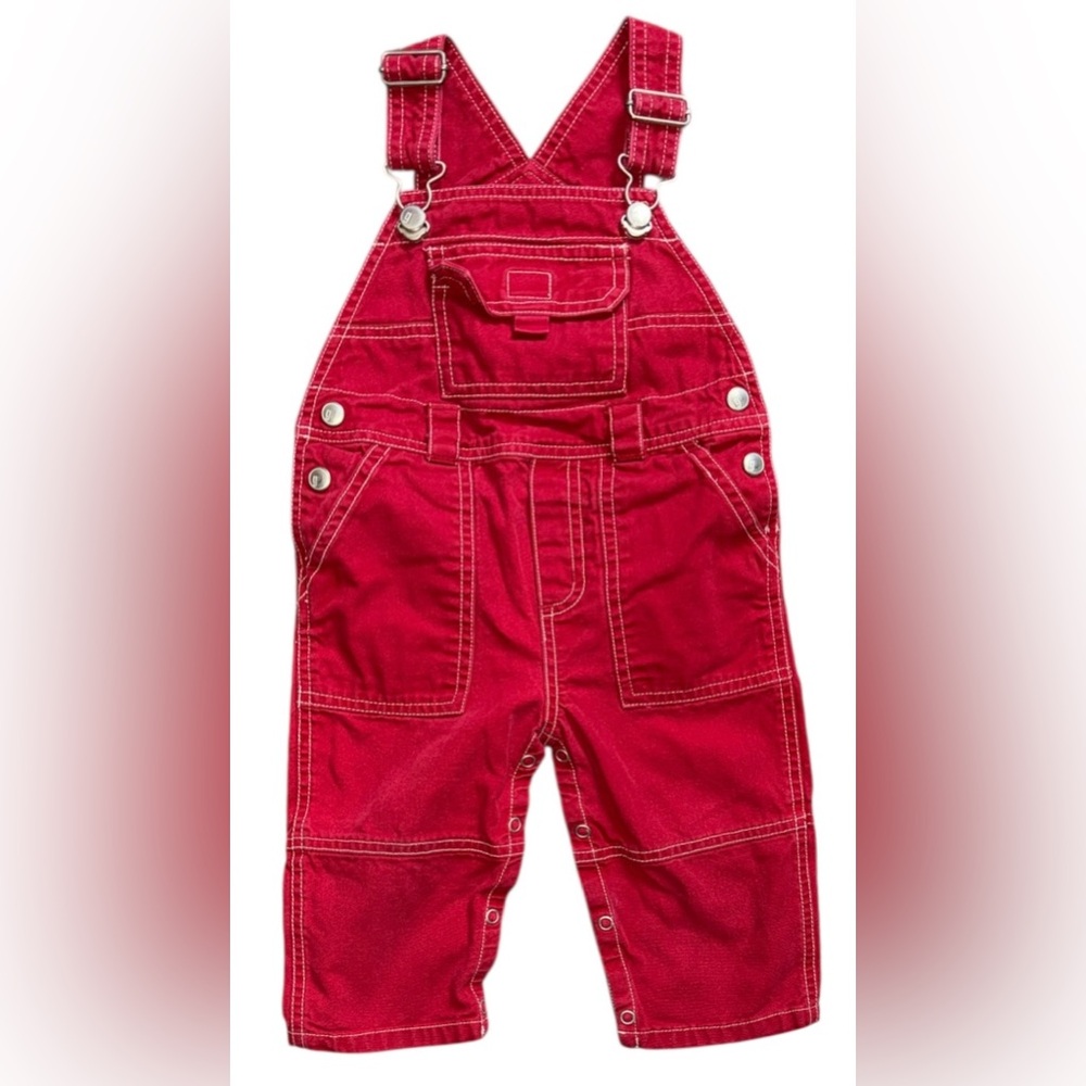 Vintage Gymboree Vibrant Red Kids Overalls 12-18 months